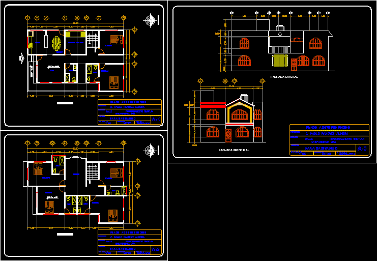 planos de casa de dos pisos bibliocad