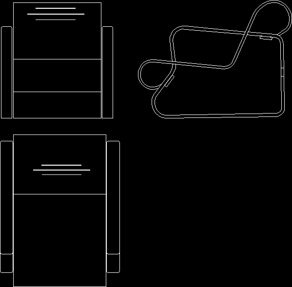 Planos de Alvar aalto – silla – vistas, en Sillas 2d – Muebles equipamiento