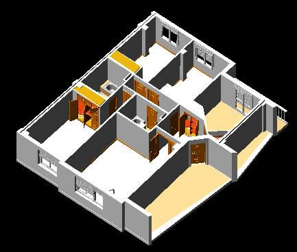 imagen Apartamento completo en 3d, en Vivienda unifamiliar 3d - Proyectos