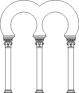 Planos de Arco mozarabe, en Arcos columnas y balustres – Historia