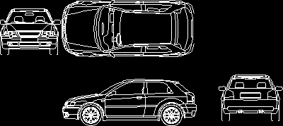 Planos de Audi_a3_completo, en Automóviles en 2d 4 vistas – Medios de transporte