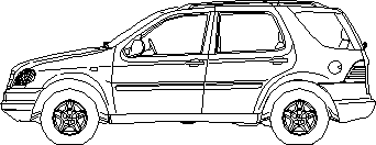 Planos de Automovil mercedes benz m-klasse – lateral, en Automóviles 2d – bloques listos para insertar – Medios de transporte