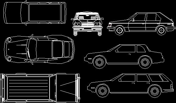 Planos de Automoviles en 2d, en Automóviles 2d – bloques listos para insertar – Medios de transporte