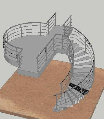 Planos de Barandal en escalera, en Modelos de escaleras 3d – Escaleras