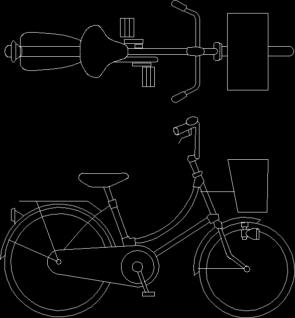Planos de Bicicleta 2d, en Equipamiento gimnasios – Deportes y recreación