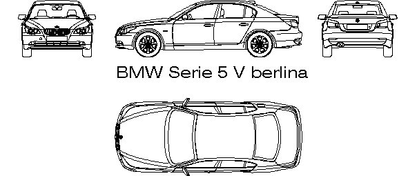 Planos de Bmw serie 5 v berlina, en Automóviles en 2d 4 vistas – Medios de transporte