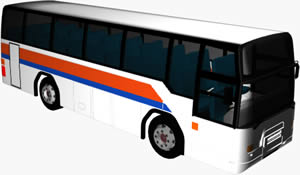 Bus 3d con materiales aplicados, en Autobuses – Medios de transporte