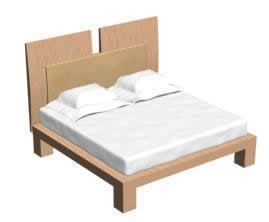Cama estilo minimalista 3d, en Dormitorios – Muebles equipamiento
