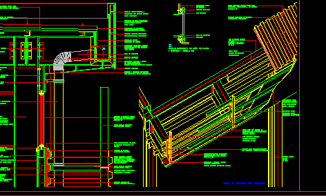 Planos de Canalón de desague de cubierta de techo – canaleta de desague, en Cubiertas – estructuras – Detalles constructivos