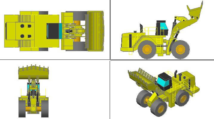 Planos de Cargador frontal 3d, en Camiones – Medios de transporte