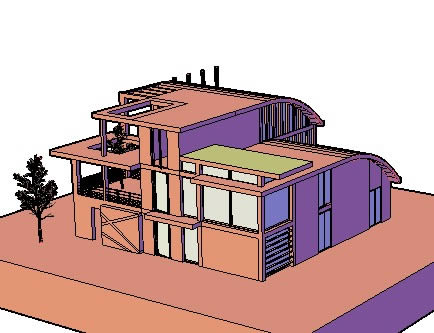 imagen Casa moderna 3d, en Vivienda unifamiliar 3d - Proyectos