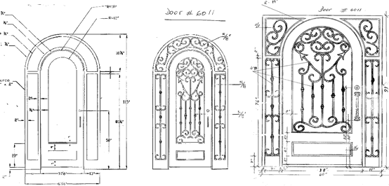 imagen Croquis de diseños de puertas, en Herrería artística