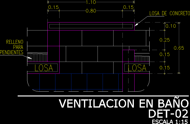 Planos de Detalle constructivo de ventilacion en baño, en Ventilación – Instalaciones