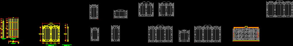 Planos de Detalle de balcones coloniales, en Herrería artística