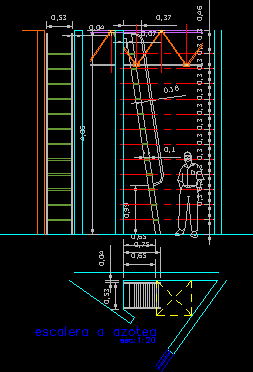imagen Detalle de escalera metalica - azotea, en Detalles constructivos - Escaleras