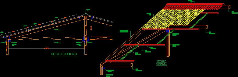 Planos de Detalles de cubierta de madera, en Madera – técnica tradicional – Sistemas constructivos