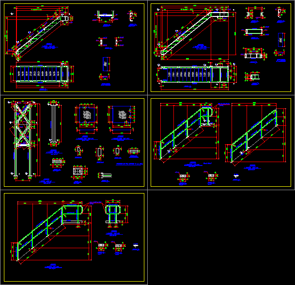 Planos de Escala metálica, en Proyectos de escaleras 2d – Escaleras