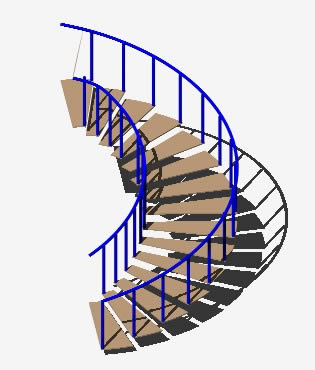Planos de Escalera circular 3d, en Modelos de escaleras 3d – Escaleras