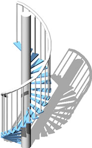 Planos de Escalera de caracol, en Modelos de escaleras 3d – Escaleras