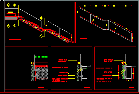 Planos de Escalera de emergencia, en Proyectos de escaleras 2d – Escaleras