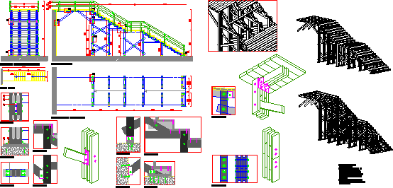 Planos de Escalera de madera, en De madera – Detalles constructivos