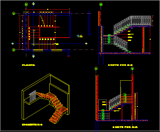 Planos de Escalera, en Detalles constructivos – Escaleras