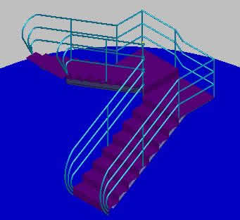 imagen Escalera metalica, en Modelos de escaleras 3d - Escaleras