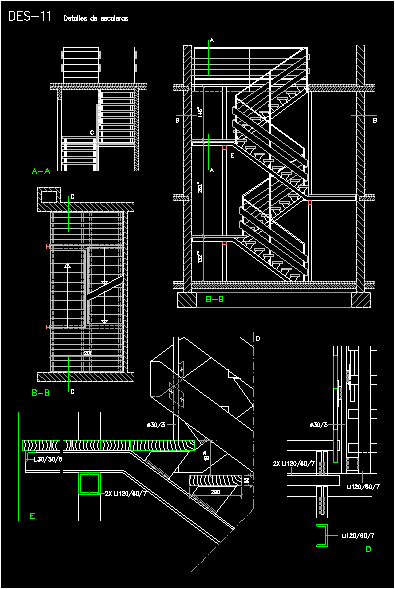 Planos de Escalera metalica, en Proyectos de escaleras 2d – Escaleras