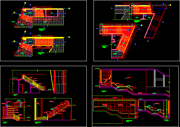 Planos de Escaleras para edificio academicos, en Proyectos de escaleras 2d – Escaleras