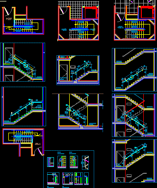 Planos de Escaleras y barandas, en Proyectos de escaleras 2d – Escaleras