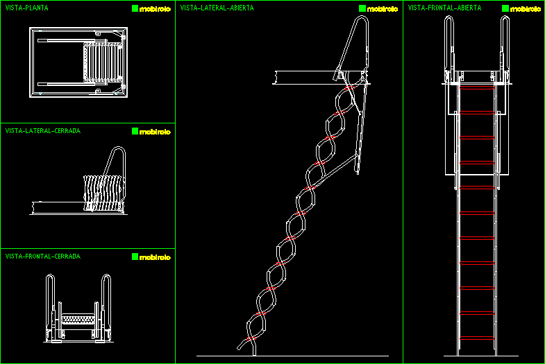 Planos de Escalerilla, en Proyectos de escaleras 2d – Escaleras