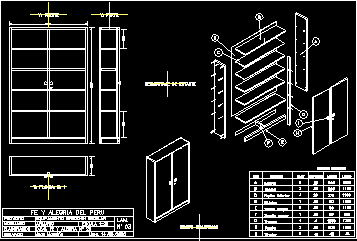 Planos de Estante de madera - detalles, en Estanterías y modulares