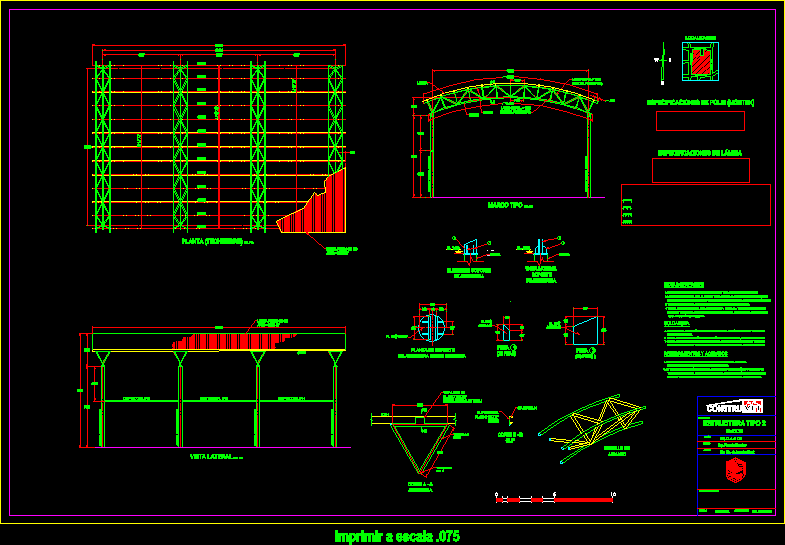 imagen Estructura de 20 x 13.5, en Estructuras de acero - Detalles constructivos