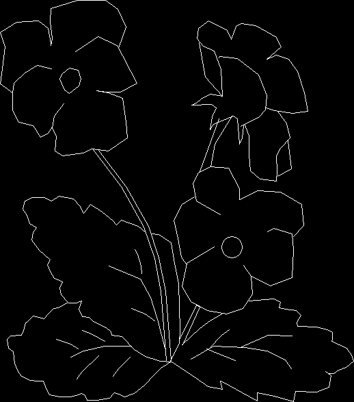 Planos de Flor, en Siluetas en alzado – Arboles y plantas
