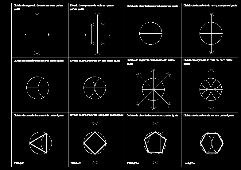Planos de Formas geométricas 1, en Arcos circunferencias y ovalos – Dibujando con autocad