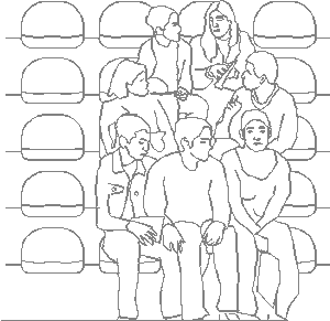 Planos de Gente sentada en graderías, en alzado – Personas