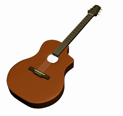 Guitarra 3d, en Instrumentos musicales – Muebles equipamiento