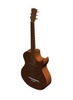Guitarra 3d, en Instrumentos musicales – Muebles equipamiento