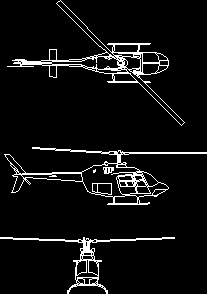 Planos de Helicoptero vistas, en Aeronaves en 2d