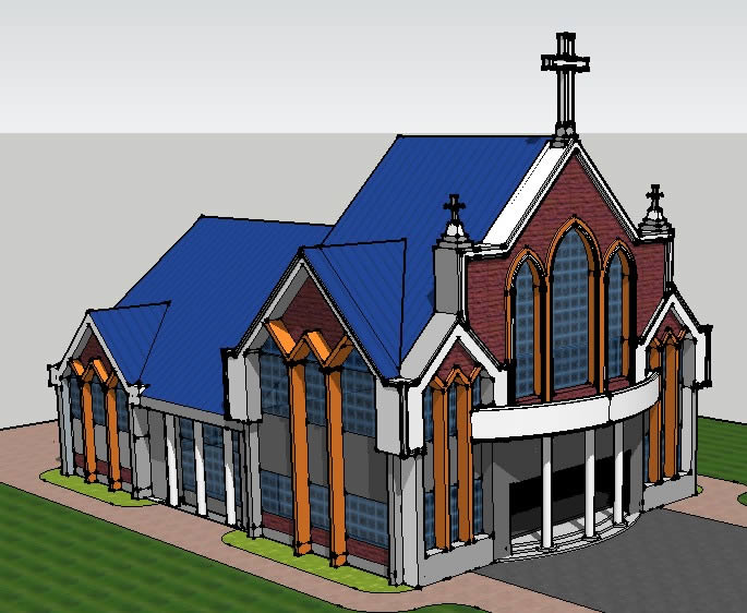 Planos de Iglesia baptista, en Arq. religiosa – Proyectos