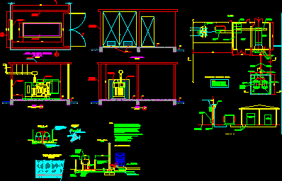 Planos de Instalación completa grupo electrogeno, en Salas de máquinas – Instalaciones