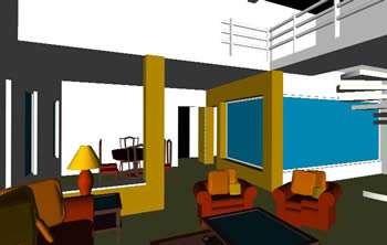 Planos de Interior de una casa habitacion minimalista, en Vivienda unifamiliar 3d – Proyectos