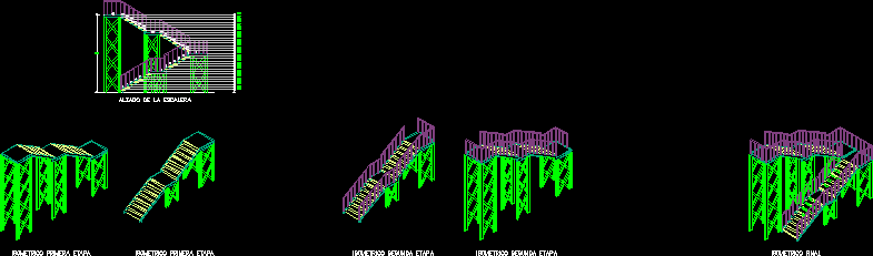 Planos de Isométrico de escalera, en Proyectos de escaleras 2d – Escaleras