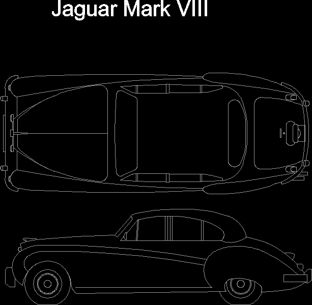 Planos de Jaguar mark viii 1957, en Automóviles 2d – bloques listos para insertar – Medios de transporte