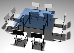 Juego de comedor 8 personas 3d, en Mesas y juegos de comedor 3d – Muebles equipamiento