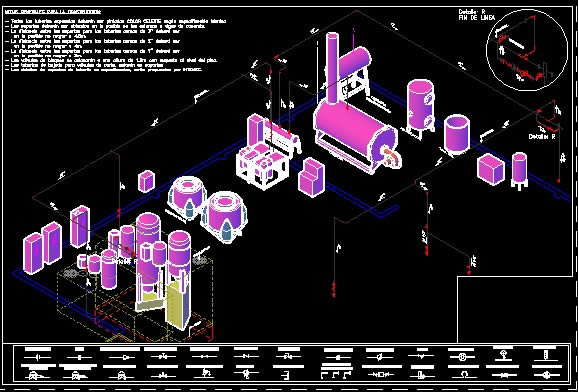 Planos de Linea de vapor en textil, en Maquinaria e instalaciones industriales – Máquinas instalaciones
