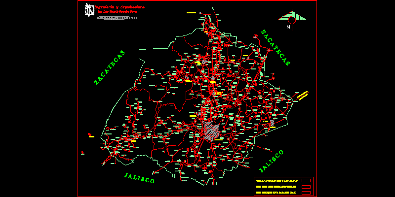 Planos de Mapa del estado de aguascalientes, en México – Diseño urbano