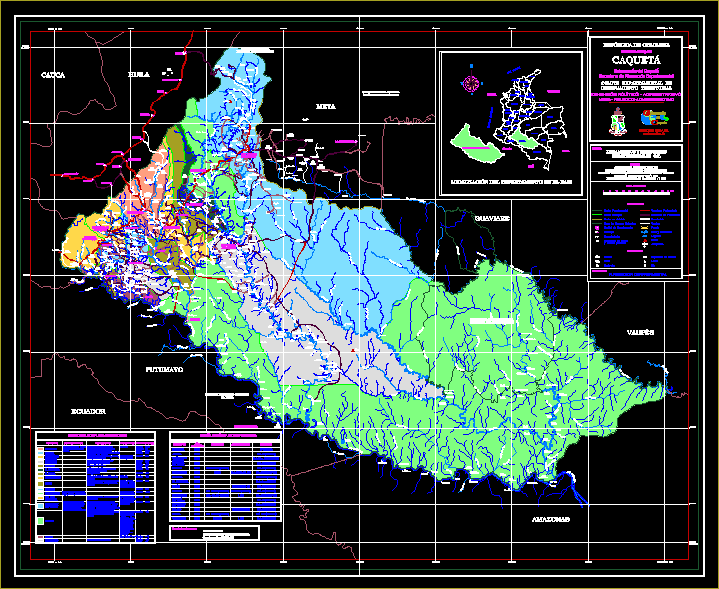 Planos de Mapa politico del caqueta, en Colombia – Diseño urbano