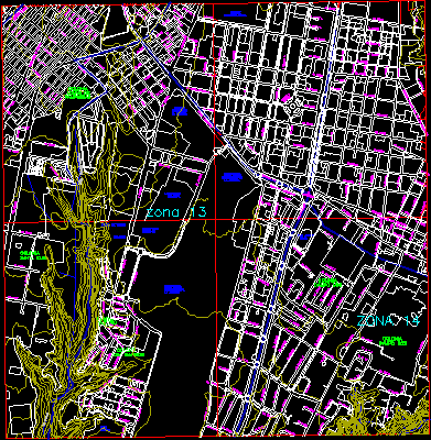 Planos de Mapa zonas ciudad capital, en Guatemala – Diseño urbano
