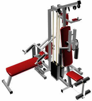 imagen Maquina de ejercicios 3d, en Equipamiento gimnasios - Deportes y recreación